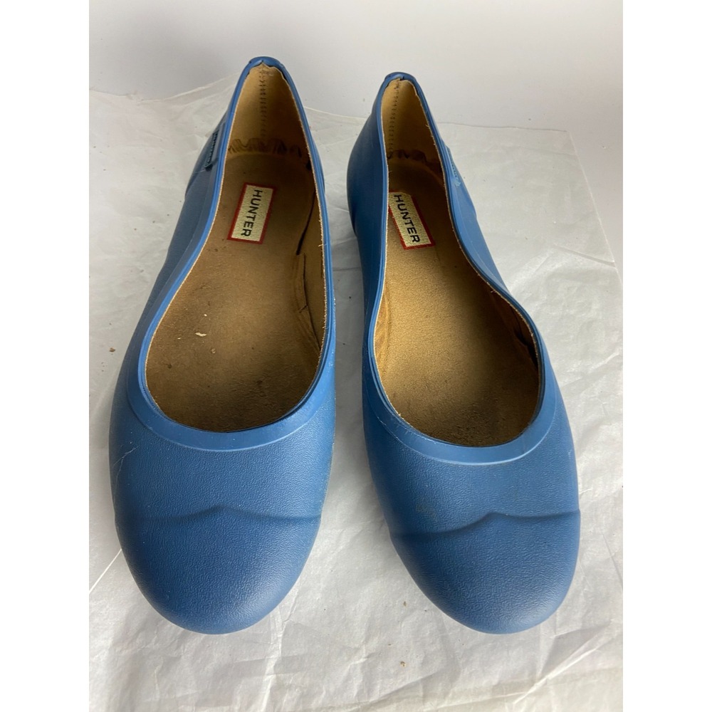 Hunter Womens Original Tour Ballet Flat Shoes Blue US Size 7 Slip On